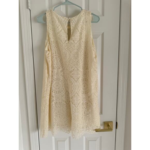NWT Altar'd State Sleeveless Cream Lace Dress Keyhole Neckline Women's Medium - Picture 2 of 11